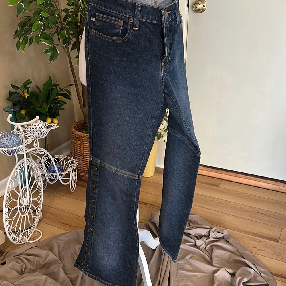 Ralph Lauren Blue Denim with Brown Leather Patch